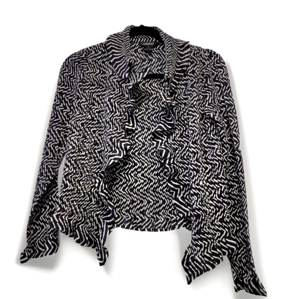 Veeca Ruffle Zebra Crinkle Jacket